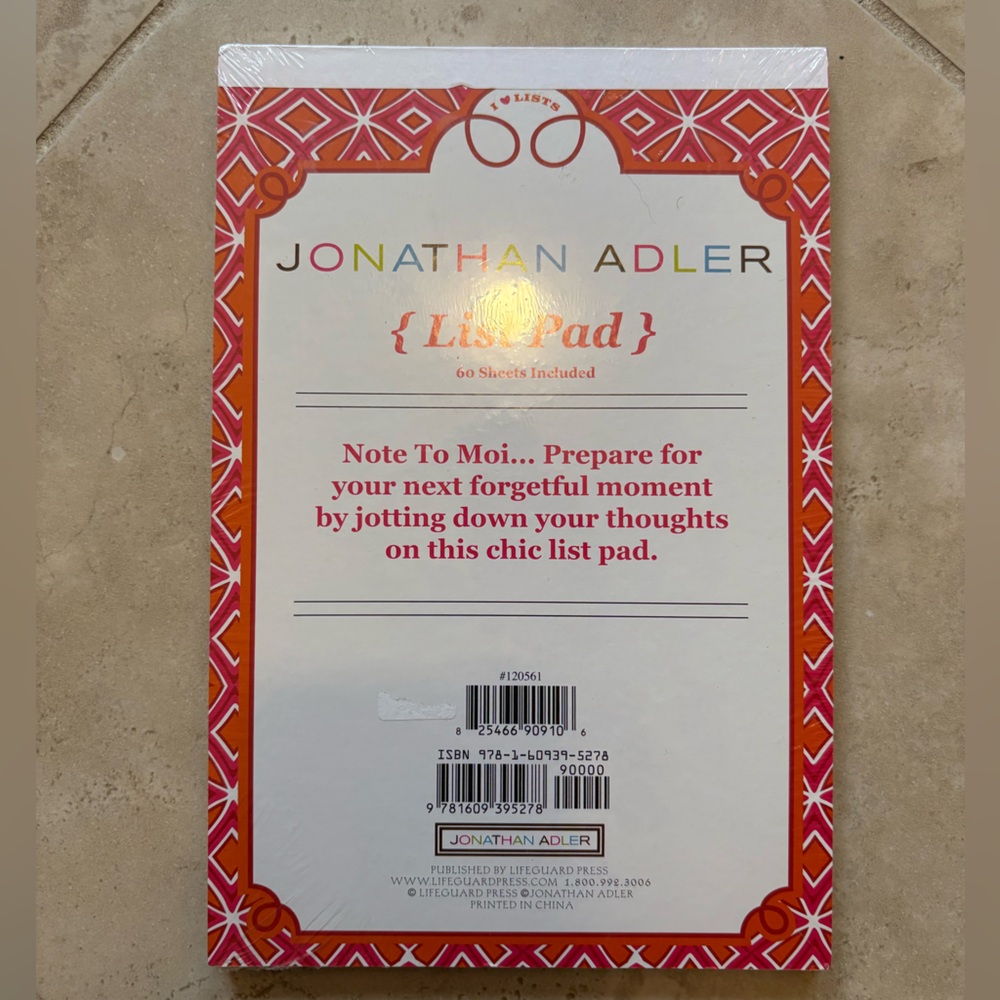 Jonathan Adler notepad - Picture 2 of 2